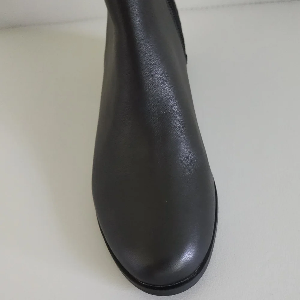 Alfani Step N' Flex Women's Black Leather/Micro Ludlowe Over-The-Knee Boots Sz 5